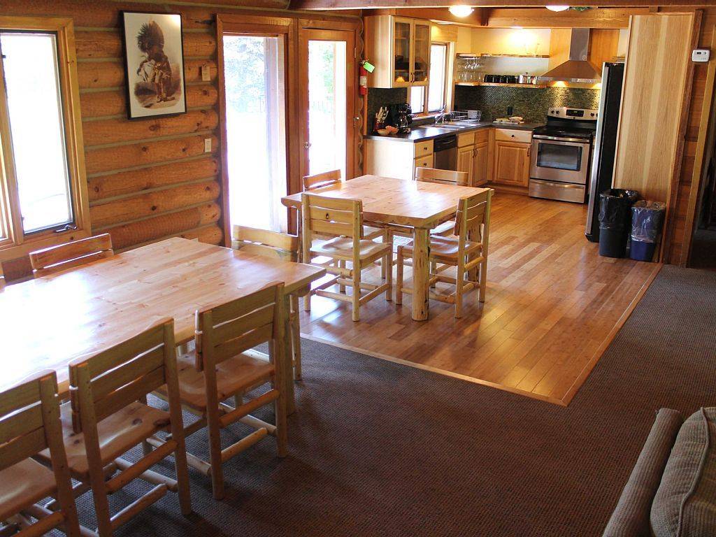 Private Log Home Kitchen